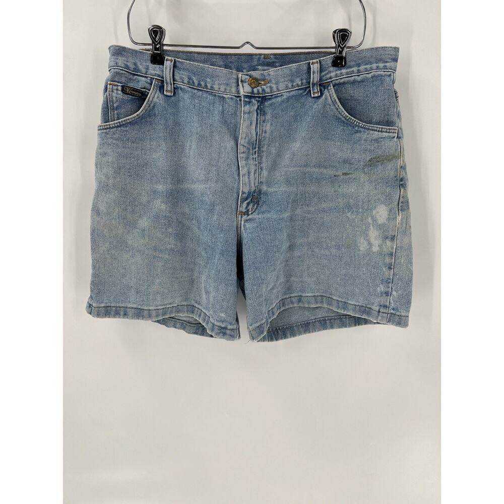 Wrangler Jean Shorts Womens XL Denim Light Wash High Rise Mom Style Cotton